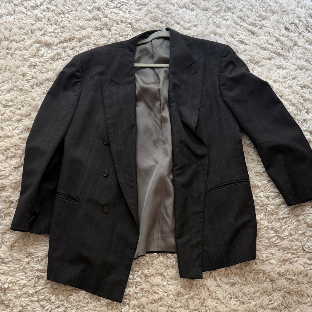 Givenchy monsier Black Pinstripe Double-Breasted Suit Jacket